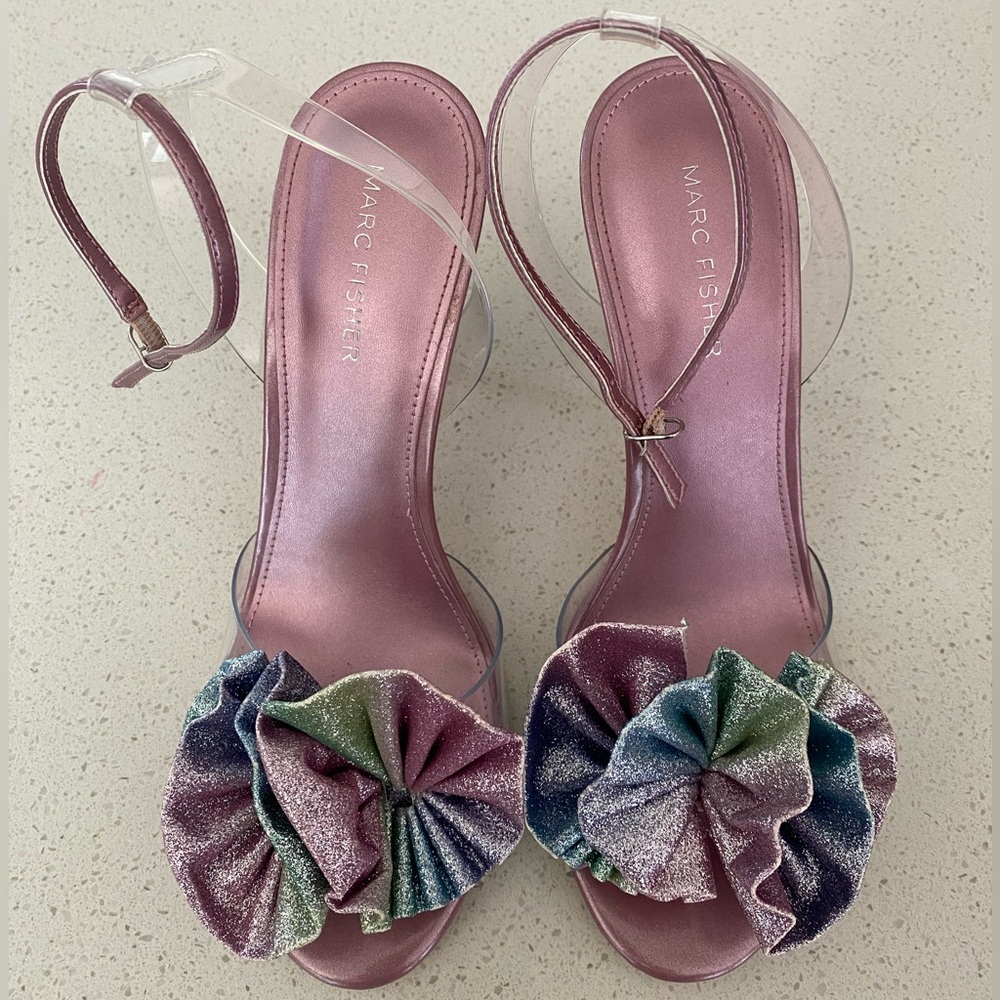 Marc Fisher Geavie Pink Glitter Heels